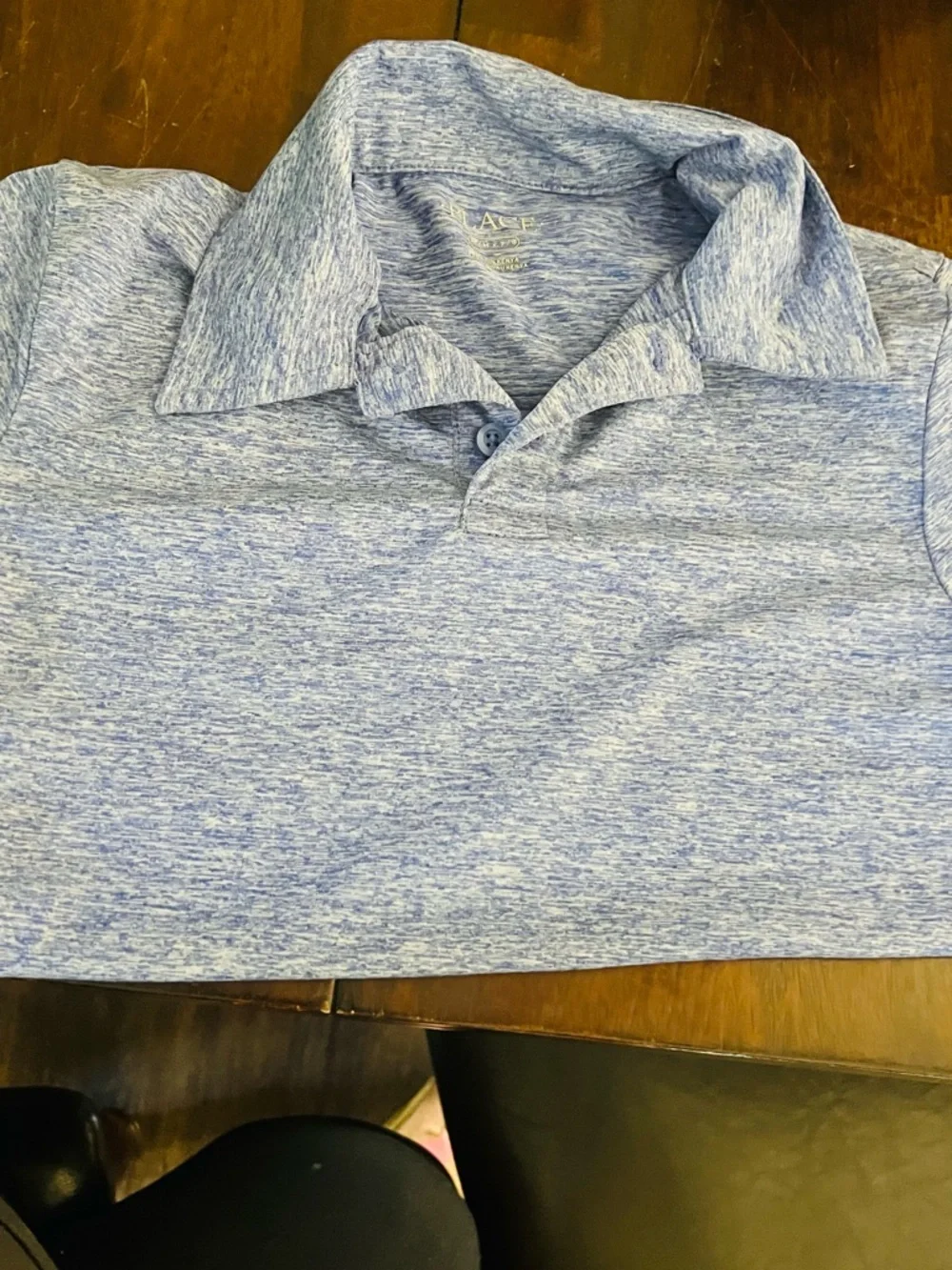 The Children's Place Heathered Light Blue Polo